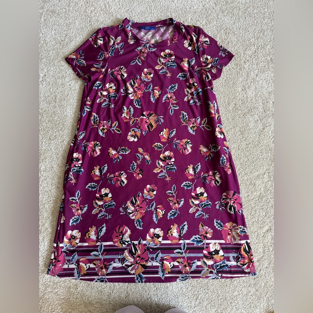Apt. 9 Purple Floral Pocket Swing Dress